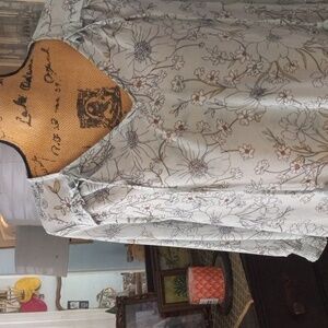 Lovestitch Light Blue Multicolored Floral Print Sheer Bohemian Tassel Blouse